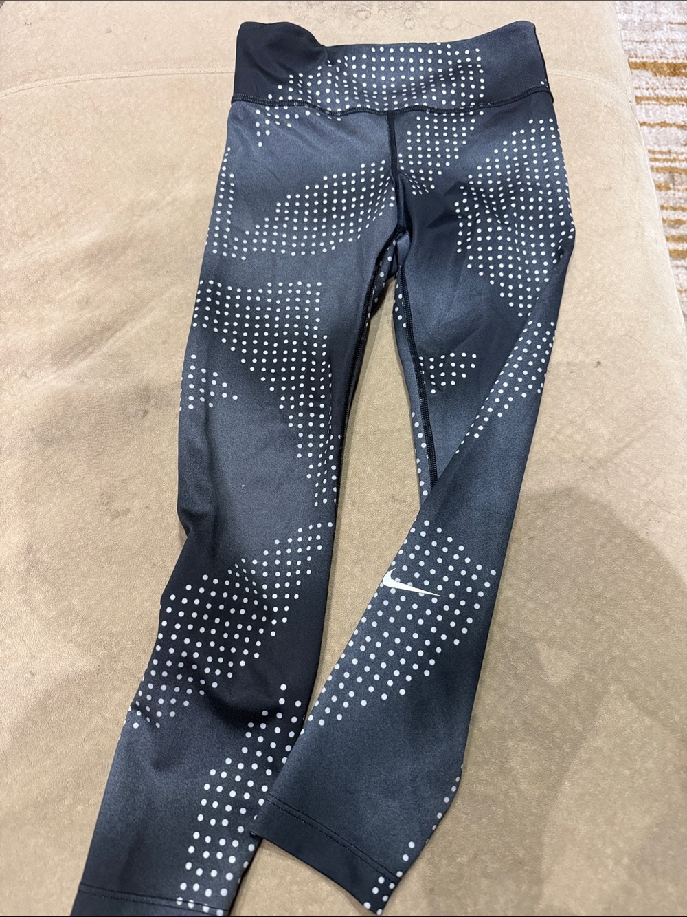 Nike Black Leggings with White Dot Print